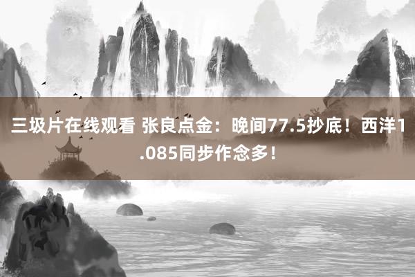 三圾片在线观看 张良点金：晚间77.5抄底！西洋1.085同步作念多！