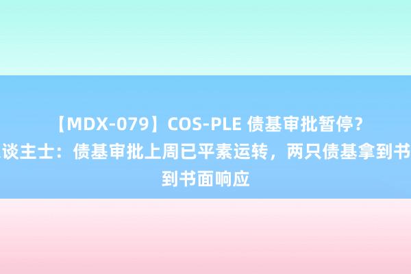 【MDX-079】COS-PLE 债基审批暂停？业内东谈主士：债基审批上周已平素运转，两只债基拿到书面响应