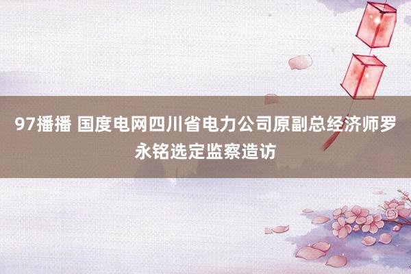 97播播 国度电网四川省电力公司原副总经济师罗永铭选定监察造访