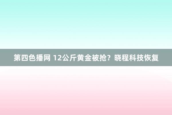 第四色播网 12公斤黄金被抢？晓程科技恢复