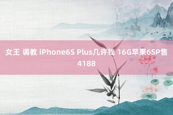 女王 调教 iPhone6S Plus几许钱 16G苹果6SP售4188