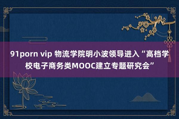 91porn vip 物流学院明小波领导进入“高档学校电子商务类MOOC建立专题研究会”